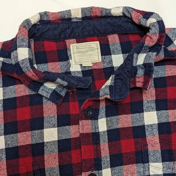 Mountain Warehouse Lumberjack  Flannel Navy Red Plaid Button Down XXL - Picture 6 of 11